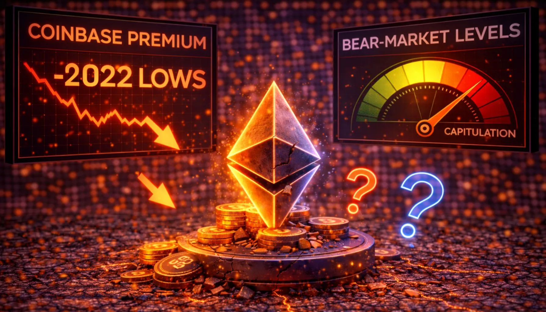 Ethereum Coinbase Premium Drops To 2022 Bear-Market Levels: Capitulation Or Further Downside?