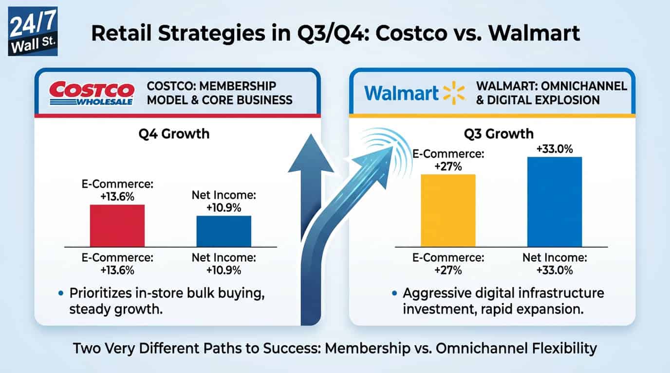 Walmart's 27% E-Commerce Growth and 33% Profit Surge Outpaces Costco's Steady Gains