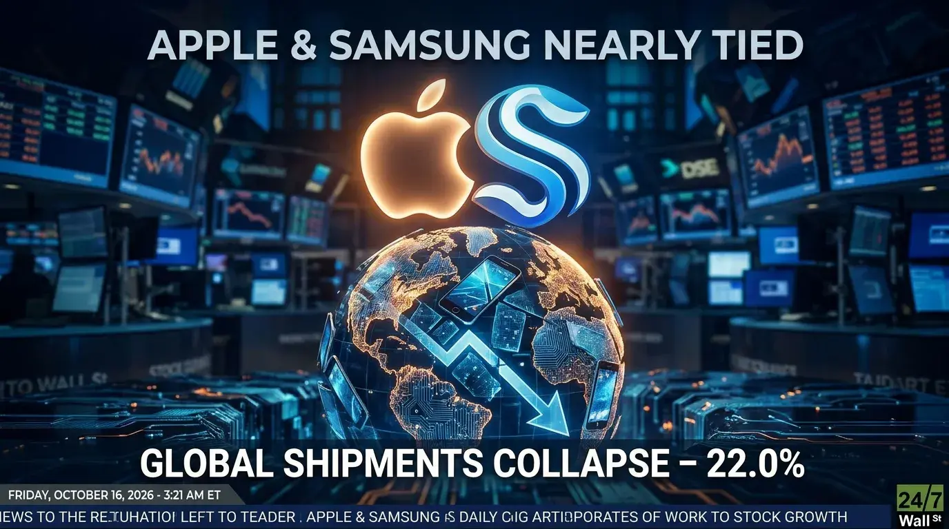 Apple and Samsung Are Nearly Tied as Global Phone Shipments Collapse