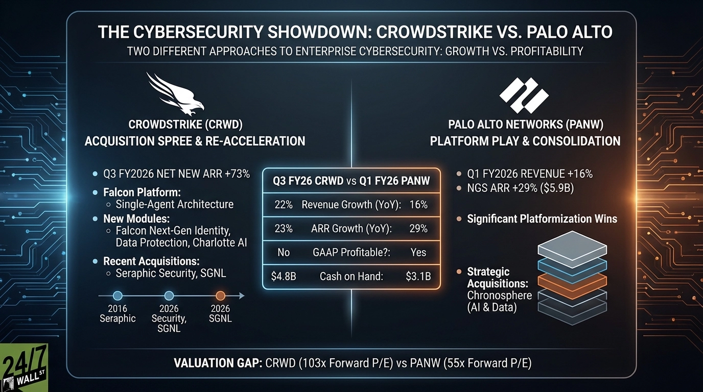 Cybersecurity Showdown: CrowdStrike's Acquisition Spree vs Palo Alto's Platform Play