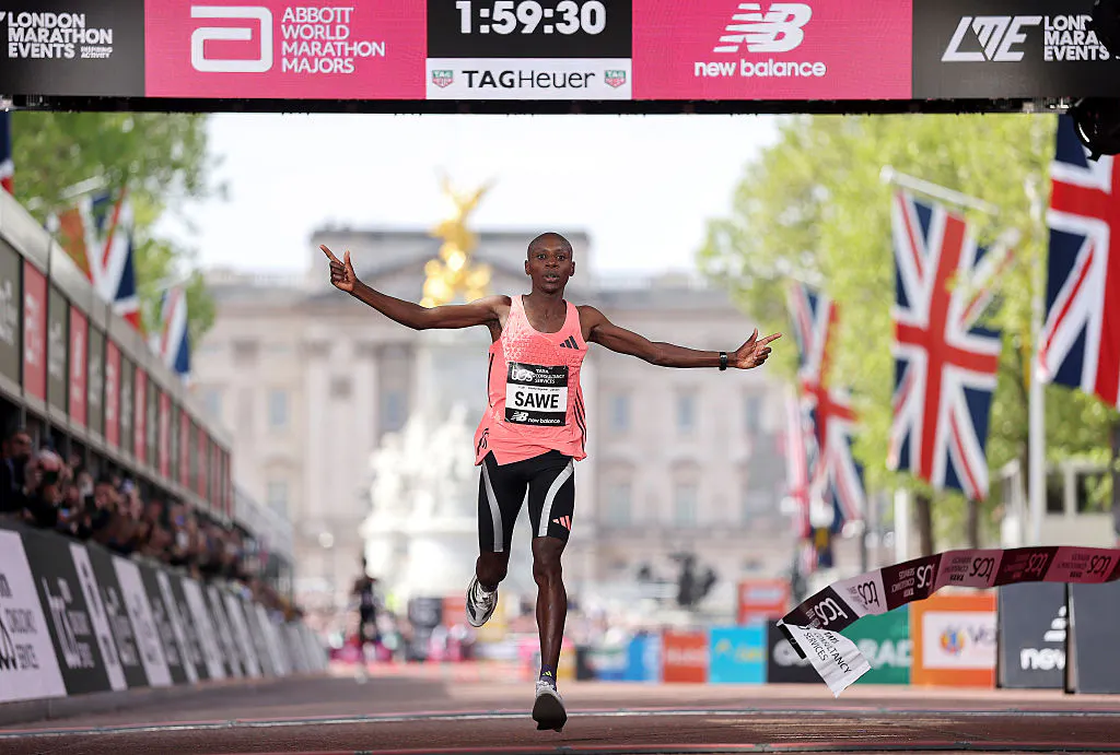 Sabastian Sawe just broke the two-hour marathon barrier in $450 Adidas “supershoes”