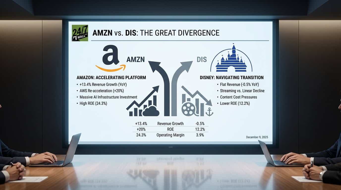 Disney’s Entertainment Model Stumbles as Amazon Doubles Down on AI Infrastructure Spending
