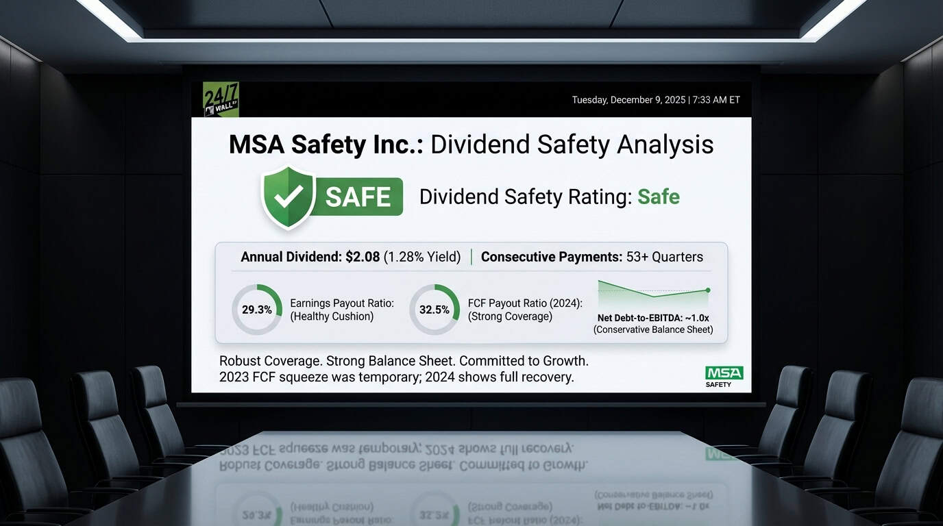 MSA Safety Maintains 53 Consecutive Dividend Payments With 29% Earnings Payout Ratio