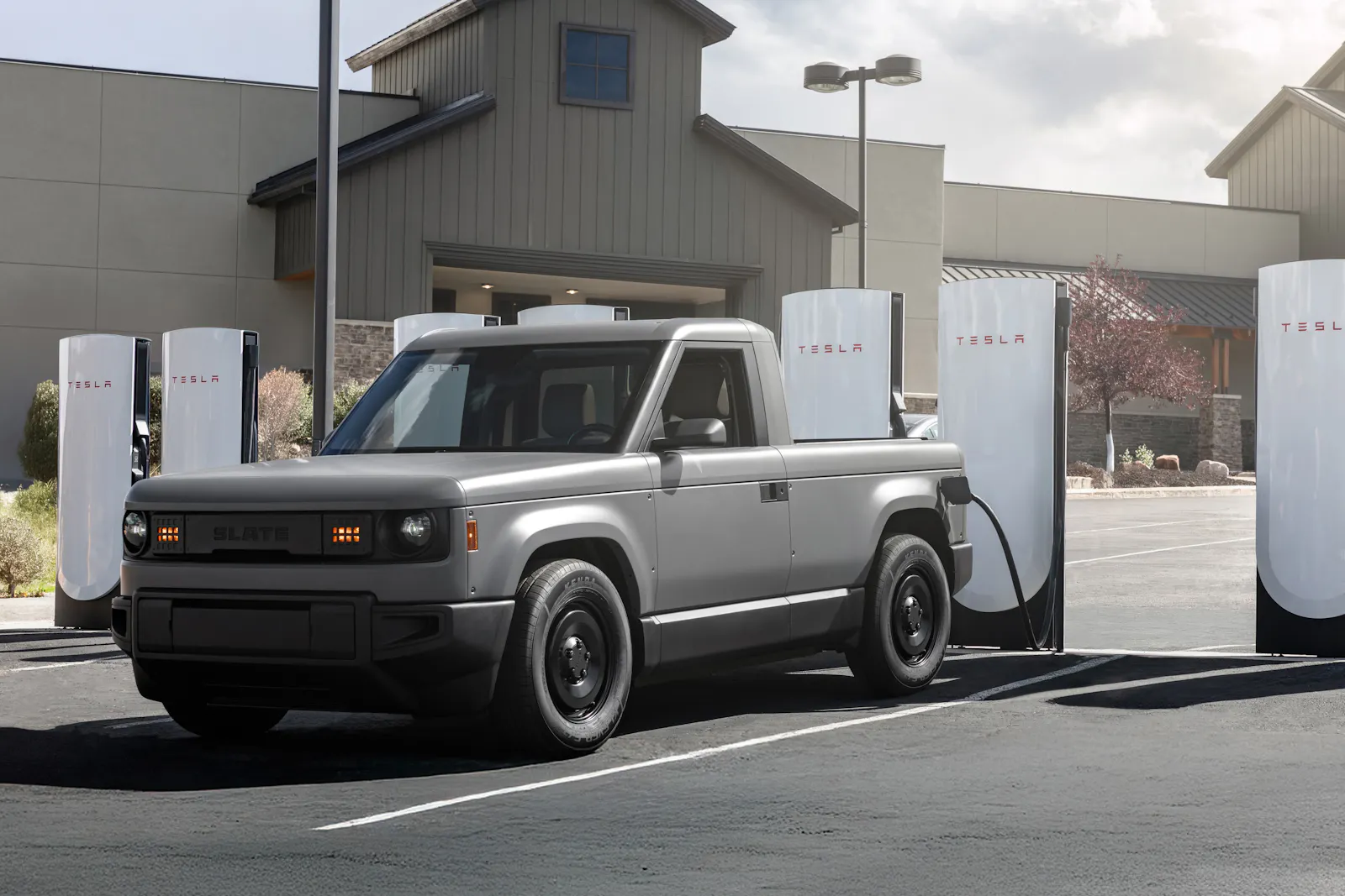 Slate trucks will use Yelp’s RepairPal network for service and Tesla’s Supercharger network