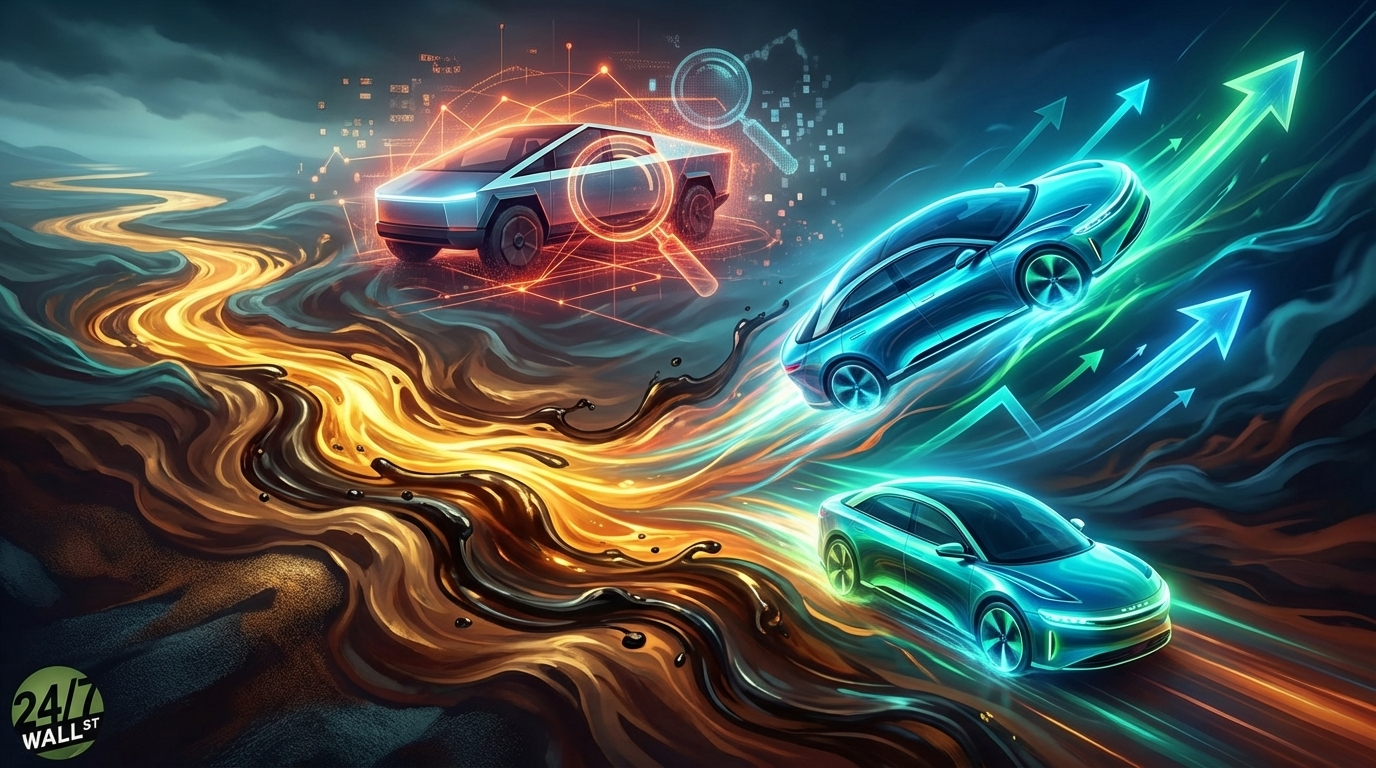 Lucid and Rivian Stocks Jump as Oil Rises but Tesla Stock Lags