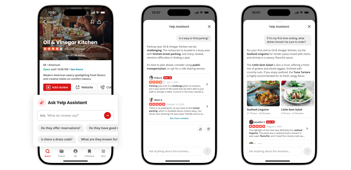 Yelp’s AI assistant can now scan restaurant menus to show you what dishes look like