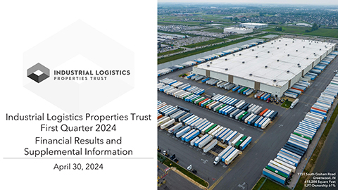 Industrial Logistics Properties Trust Announces First Quarter 2024 Results - Yahoo Finance