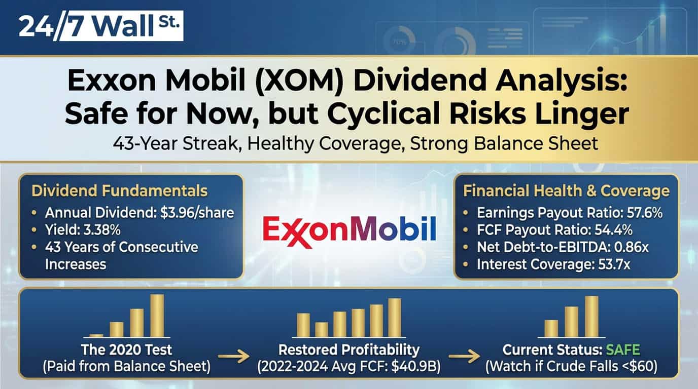 Exxon Mobil’s 43 Year Dividend Streak Looks Secure Despite Falling Earnings