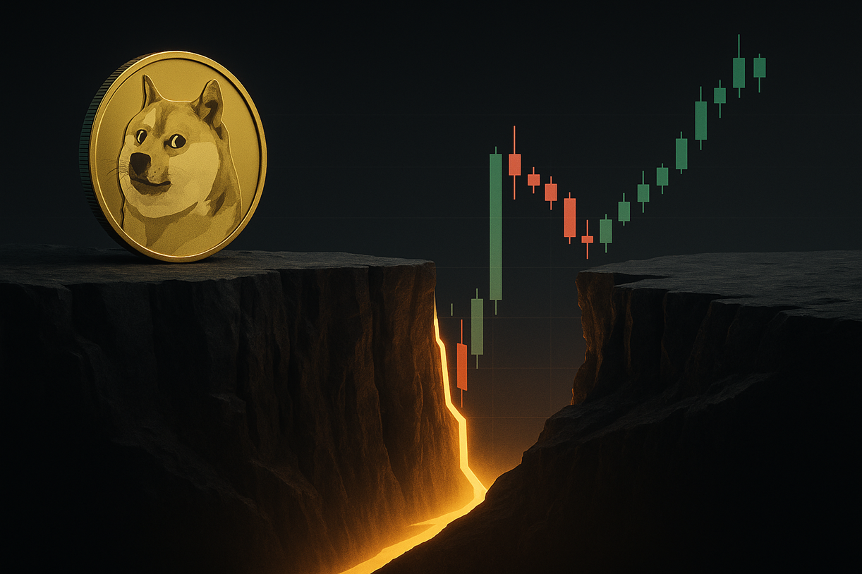 Dogecoin Flirts With Long-Term Breakdown At Monthly Ichimoku Floor