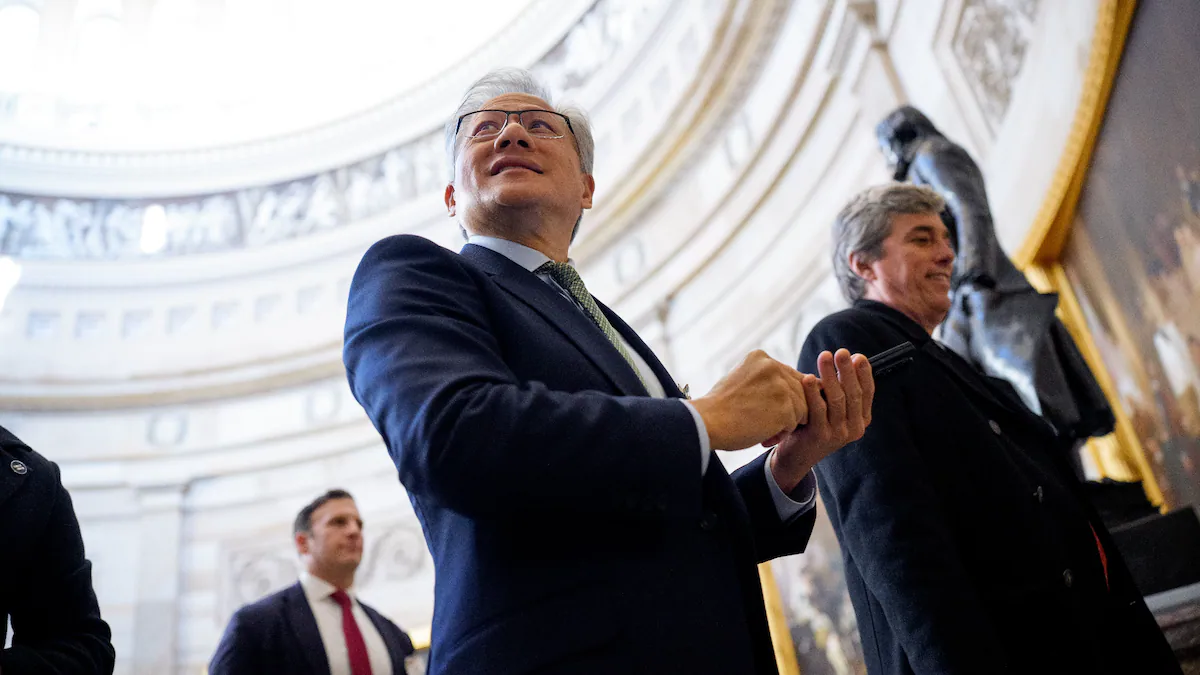 Huang Pushes Back on A.I. Rules in Capitol Hill Power Meetings