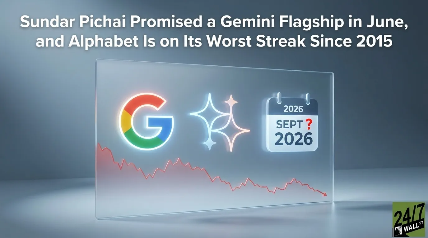 Sundar Pichai Promised a Gemini Flagship in June, and Alphabet Is on Its Worst Streak Since 2015