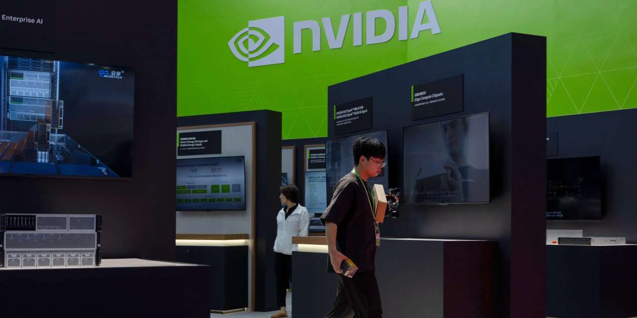 Nvidia Falls Behind Apple in Mixed Day for Stocks