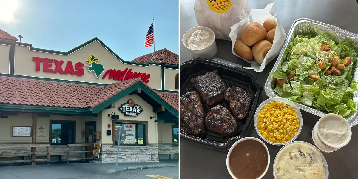 We tried Texas Roadhouse's $55 'family pack' deal. It was a wildly great value for the 4 of us.