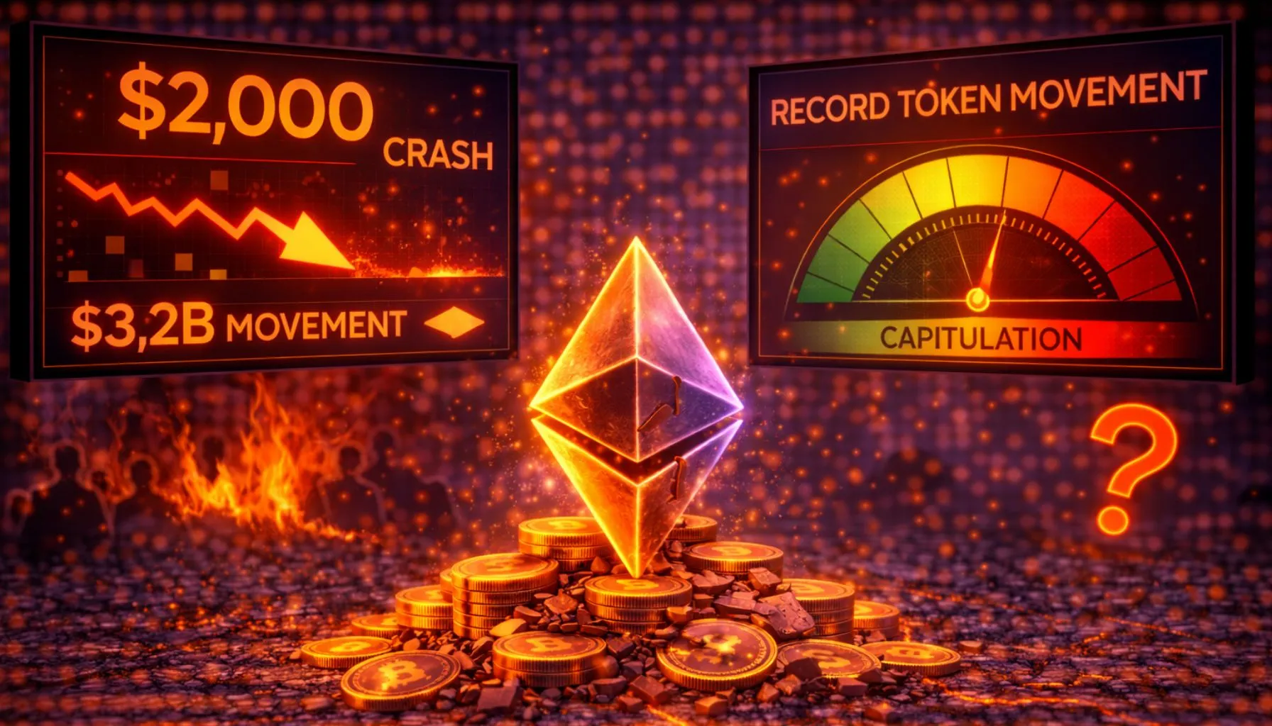 Ethereum Crash Below $2,000 Triggers Record Token Movement: Hinting At Capitulation