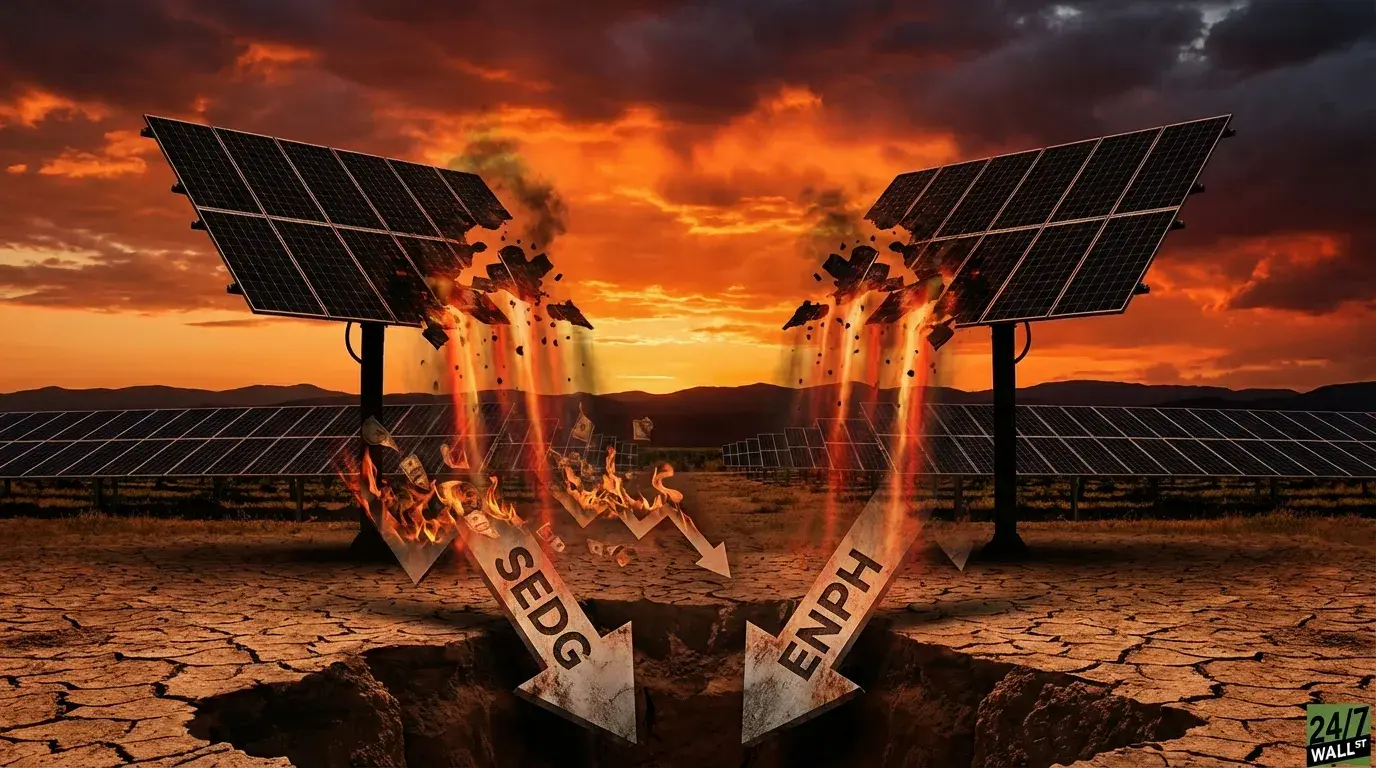 SolarEdge Tumbles 7%, Enphase Energy Sinks 4% Amid Cash Burn Concerns, Fierce Competition
