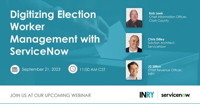 INRY Partners with ServiceNow to Launch the Election Worker Management Solution Built on the Now Platform to Streamline the Election Worker Experience - Yahoo Finance