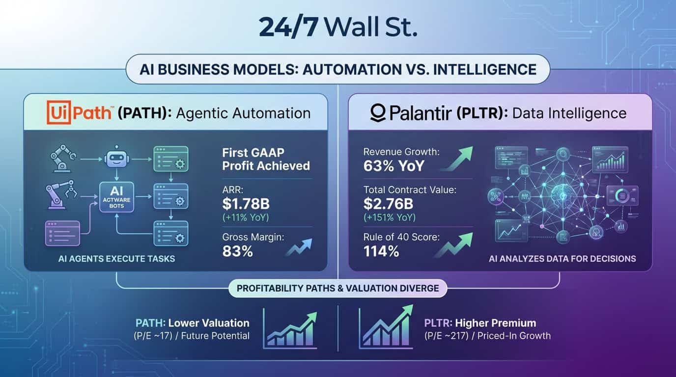 Palantir Revenue Surges 63% to $1.18 Billion While UiPath Posts First GAAP Profit