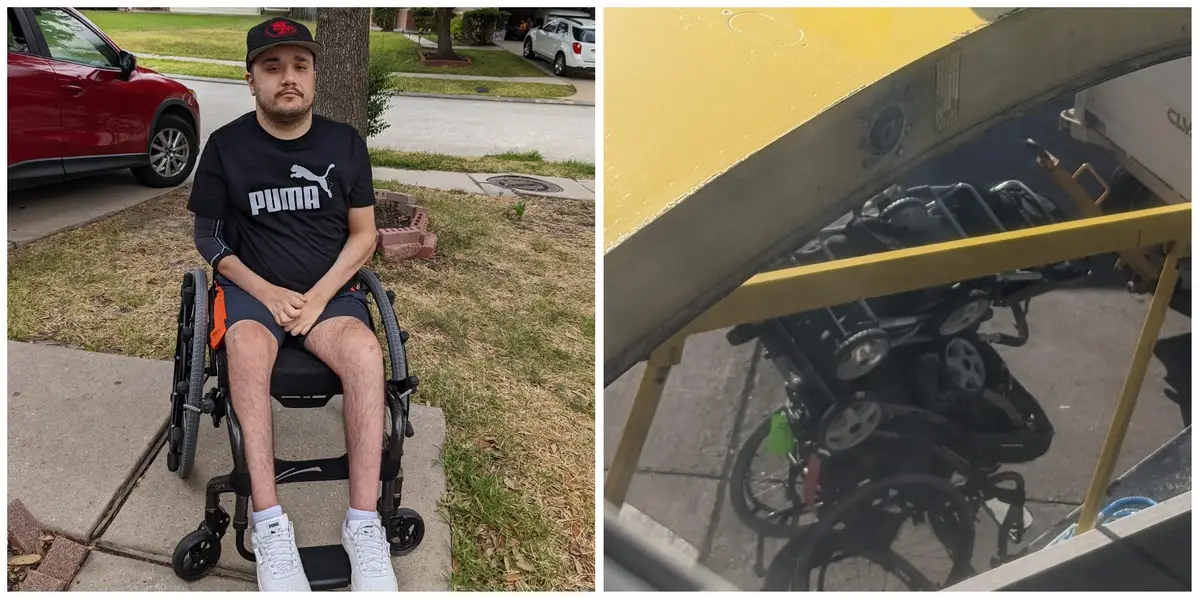 PHOTO: Spirit Airlines broke man's wheelchair after baby strollers piled on it - Business Insider