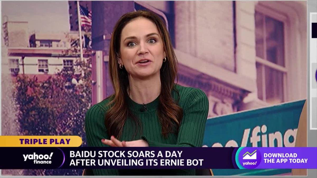 Baidu stock jumps a day after unveiling its Ernie Bot AI - Yahoo Finance
