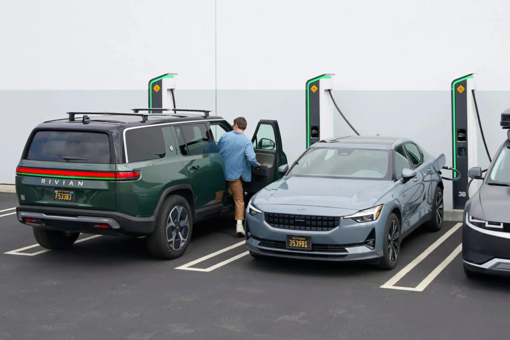 Rivian Unveils New Charger Design, Opens Adventure Network To Other EVs - Rivian Automotive - Benzinga